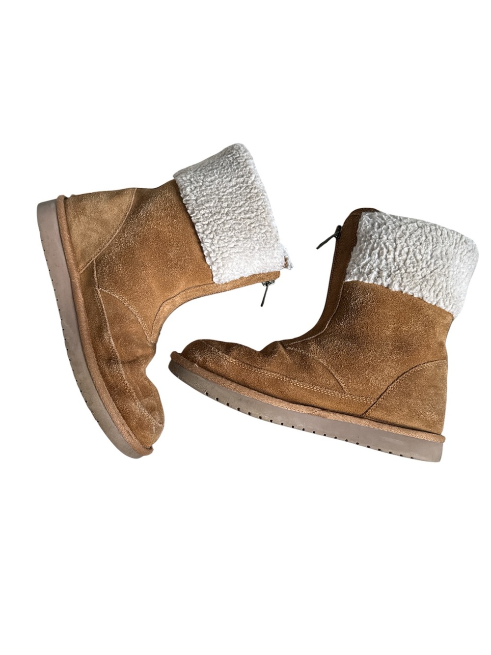 Girl’s Koolaburra by Ugg Suede Shearling-Lined Ankle Boots - Tan Size 4